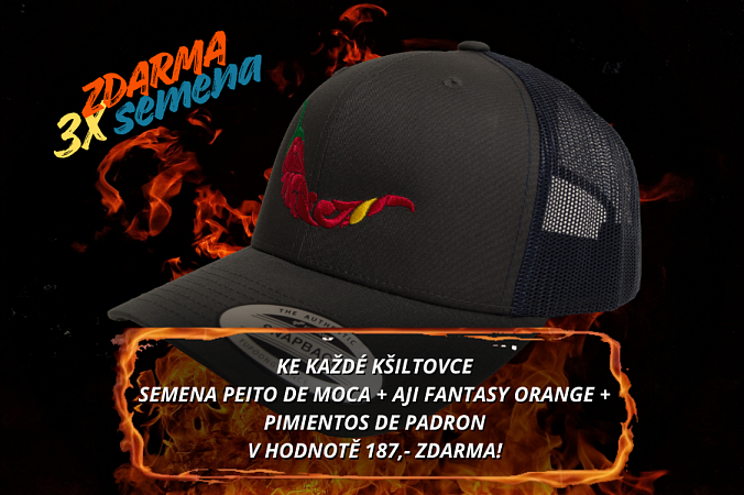 Kšiltovka chilli head - RETRO TRUCKER charcoal | Kšiltovka chilli